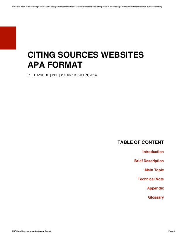 Citing sources-websites-apa-format Citing sources-websites-apa-format
